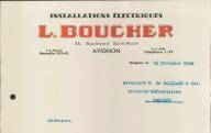Installations électriques L. Boucher. Avignon, 1940.