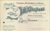 Fabrique d'instruments de pesage P. Bousquet. Avignon, 1929.
