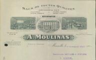 Sacs de toutes qualités A. Moulinas. Marseille, 1921.