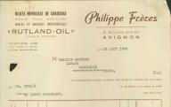 Huiles minérales de graissage Philippe Frères. Avignon, 1953.