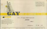 Electricité, pompes Gay. Avignon, 1953.
