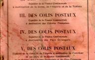 Tarif pour le transport des colis postaux.	1909