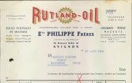 Rutland-Oil, Huiles minérales de graissage Philippe Frères. Avignon, 1955.