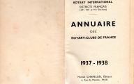 Annuaire des Rotary-clubs de France, 1937-1938.	Chapelon, Paris.