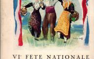 Programme officiel de la Vième fête nationale des vins de France Cotes du Rhône, Avignon, Châteauneuf-du-Pape, 1938.
