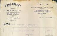 Pneu-Service J. Vaton Fils. Orange, 1953.