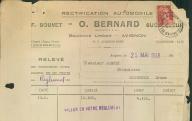 Rectification automobile F. Souvet - O. Bernard successeur. Avignon, 1948.