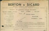 Société anonyme des établissements Berton et Sicard. Avignon, 1948.