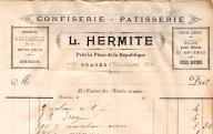 Confiserie-patisserie L. Hermitte. Orange, 190?