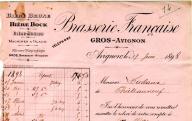Brasserie française Gros. Avignon, 1898.