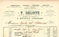 Porcelaines, faïences, verreries, cristaux T, Deloye. Orange, 1907.