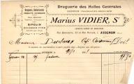 Droguerie des Halles centrales Marius Vidier. Avignon, 1911.