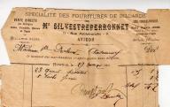 Spécialité des forunitures de billards Silvestre Perronnet. Avignon, 189?