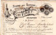 Vins et spiritueux, Hysope des Alpines Ch. Viret. Avignon, 1900.