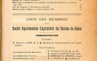 Société départementale d'agriculture des Bouches-du-Rhône, liste des membres, 1904.