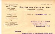 Société des chaux du Paty. Caromb, 1934.