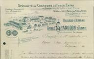 André Grangeon, spécialité de charbons de forge extra, briques et tuiles. Jonquières, 1911.