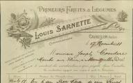 Primeurs, fruits et légumes, Louis Sarnette. Cavaillon, 1911.
