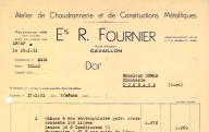 Etablissements R. Fournier, atelier de chaudronnerie et de constructions métalliques. Cavaillon, 1951.