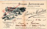 Cycles-Automobiles-machines à coudre Louis Martin. Avignon, 1908.