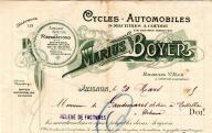Cycles-Automobiles-machines à coudre Marius Boyer. Avignon, 1905.