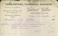 Ferblanterie, plomberie, zinguerie Gabriel Gilles à Courthézon, 1927.