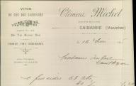 Vins du cru des Garrigues Clément Michel à Cairanne, 1916.