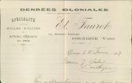 Denrées coloniales Ed. Faurot à Orange, 1917.