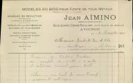 Modèle en bois pour fonte de tous métaux Jean Aïmino à Avignon, 1935.