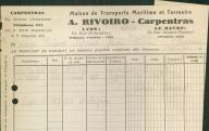 A. Rivoiro, maison de transports maritime et terrestre, Carpentras, 1932.