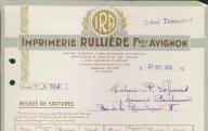 Imprimerie Rullière frères, Avignon, 1935.