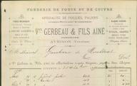 Fonderie de fonte et de cuivre Vve Gerbeau et fils aîné, Avignon, 1892.