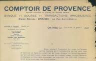 Comptoir de Provence, Orange, 1929.
