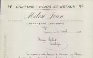 Chiffons, peaux et métaux Jean Milési, Carpentras, 1929.