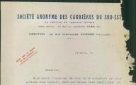Société anonyme des carrières du sud-est, Avignon, 1929.
