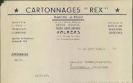 Cartonnages Rex, Valréas, 1942.