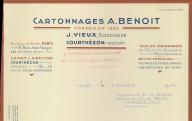Cartonnages A. Benoît, Courthézon, 1940.