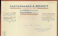 Cartonnages A. Benoît, Courthézon, 1940.