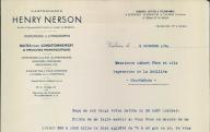 Cartonnages Henry Nerson, Valréas, 1941.