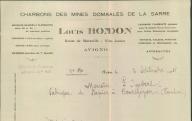 Charbons des mines domaniales de la Sarre, agence d'Avignon, 1924.
