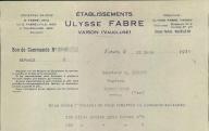 Etablissements Ulysse Fabre à Vaison-la-Romaine, 1927.