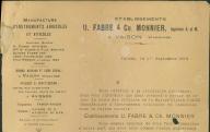 Etablissements U. Fabre et Ch. Monnier, manufacture d'instruments agricoles et viticoles à Vaison-la-Romaine, 1919.