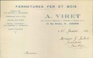 Fermetures fer et bois A. Viret, Avignon, 1930.