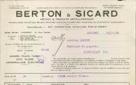 Berton et Sicard, métaux et produits métallurgiques, Avignon, 1935.