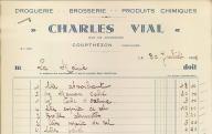 Droguerie, brosserie, produits chimiques Charles Vial à Courthézon, 1933.