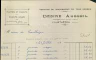 Travaux de maçonnerie en tous genres Désiré Ausseil, Courthézon, 1933.
