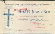 Manufacture de couronnes funéraires Valadier frères et sœur, Avignon, 1933.