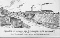 Vue d'ensemble des usines de la Société anonyme des établissements A. Valuy.	Bollène