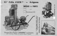Carte publicitaire des établissements Félix Cler, motos et pompes à Avignon