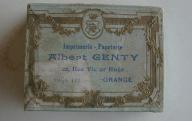 Boîte en carton de l'imprimerie-papeterie Albert Gentil à Orange.